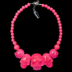 KREEPSVILLE Pink Skull Necklace! Show Off Your Goth Side! Not For Everyone..